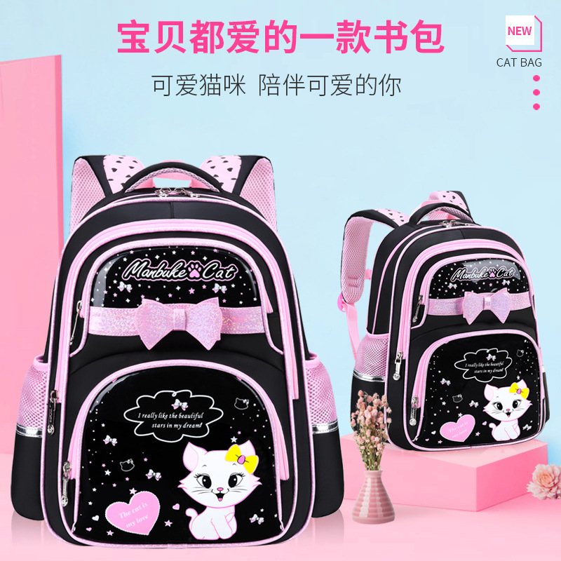 New School Bag Girls 1-2-3-6 Grade Cartoon Cute Children Backpack Load Reduction Large Capacity details Picture