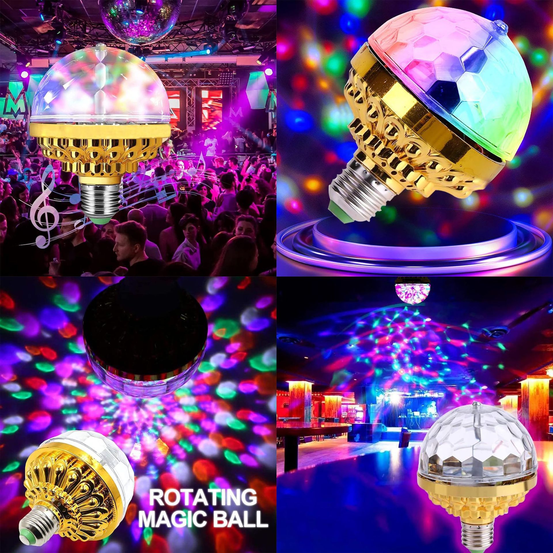 Led Magic Ball Lights Ktv Bar Atmosphere Lights Colorful Rotating Magic Ball Lights Party Party Festival Stage Flash Specification drawing