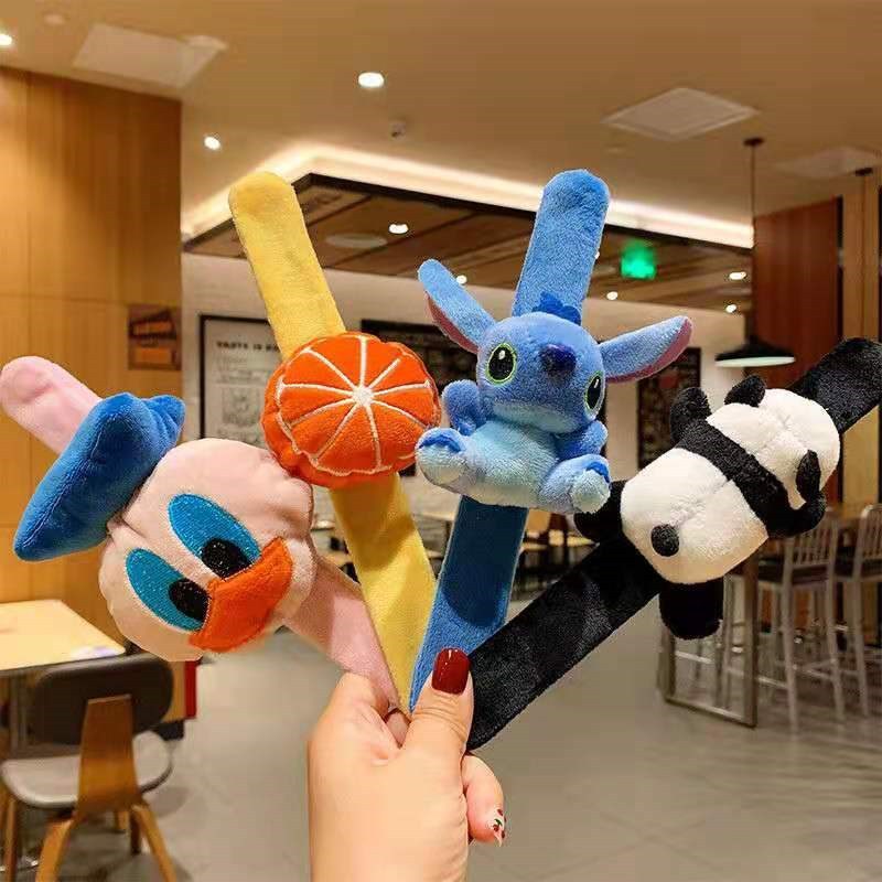 Children's plush cartoon clap ring cute sunflower couple bracelet female dinosaur clap ring Japan and South Korea creative gift details Picture