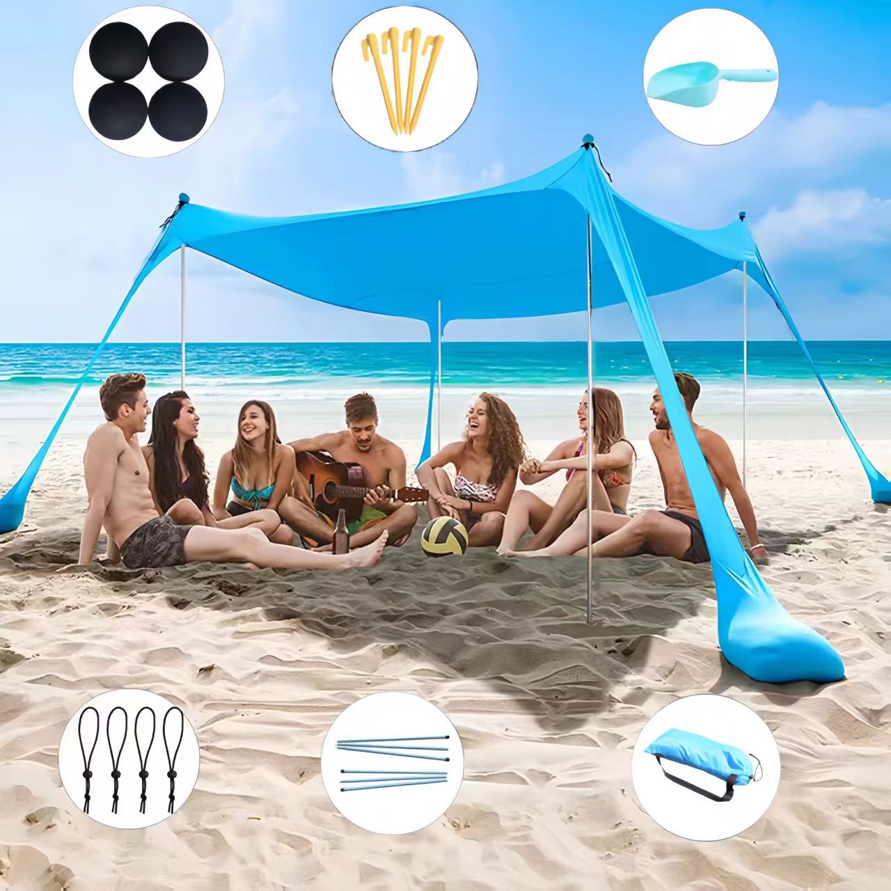 Customized portable Leica sunshade canopies for cross-border outdoor use, custom-made elastic beach tents, and lawns available all year round