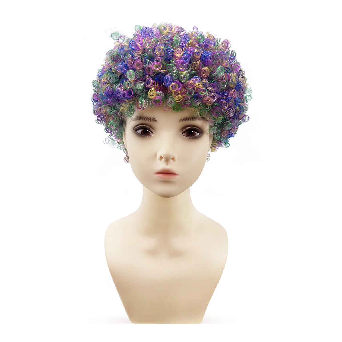 False head coverings, round curly hair props, plus-size head coverings, large wigs, explosive wigs, fan hair pic 10