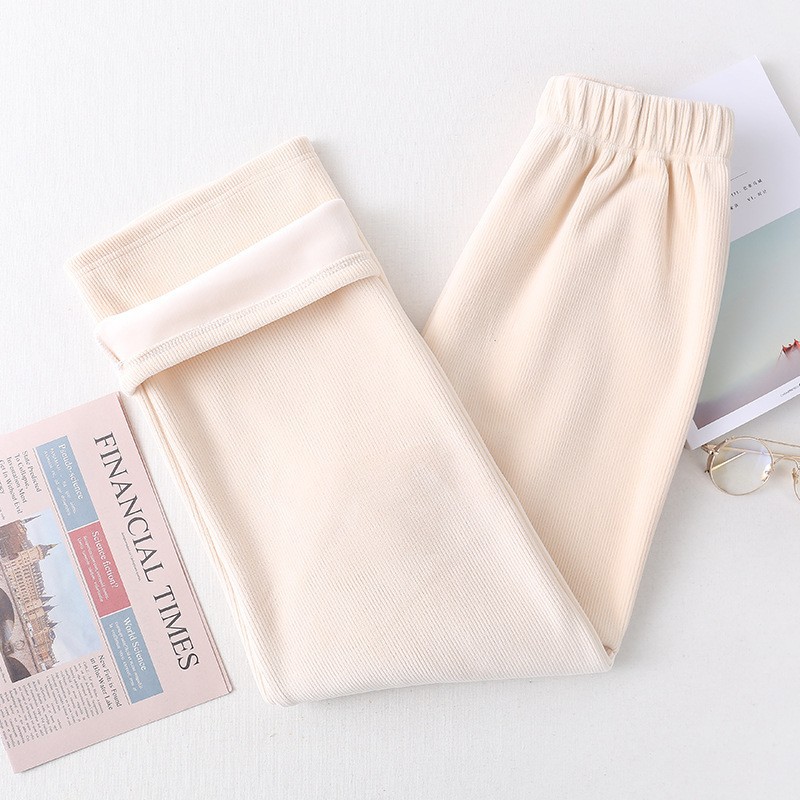 Autumn And Winter Chunky Chenille Wide Leg Pants Women's Loose High-Waisted Casual Sports Pants Women's Straight Striped Cream Pants Application Scenario
