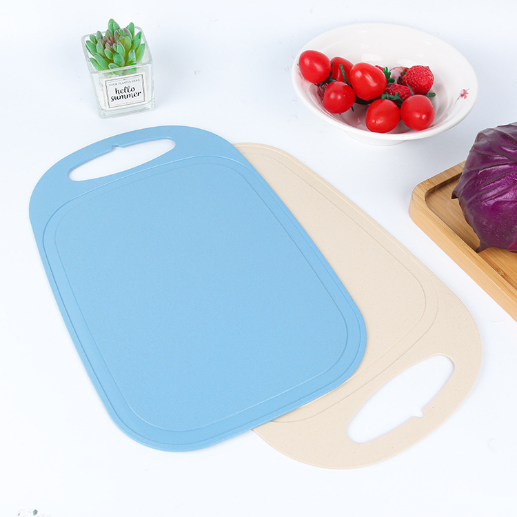小麦秸秆椭圆形可挂式切菜板水果砧板亚马逊塑料简约儿童辅食板详情图2