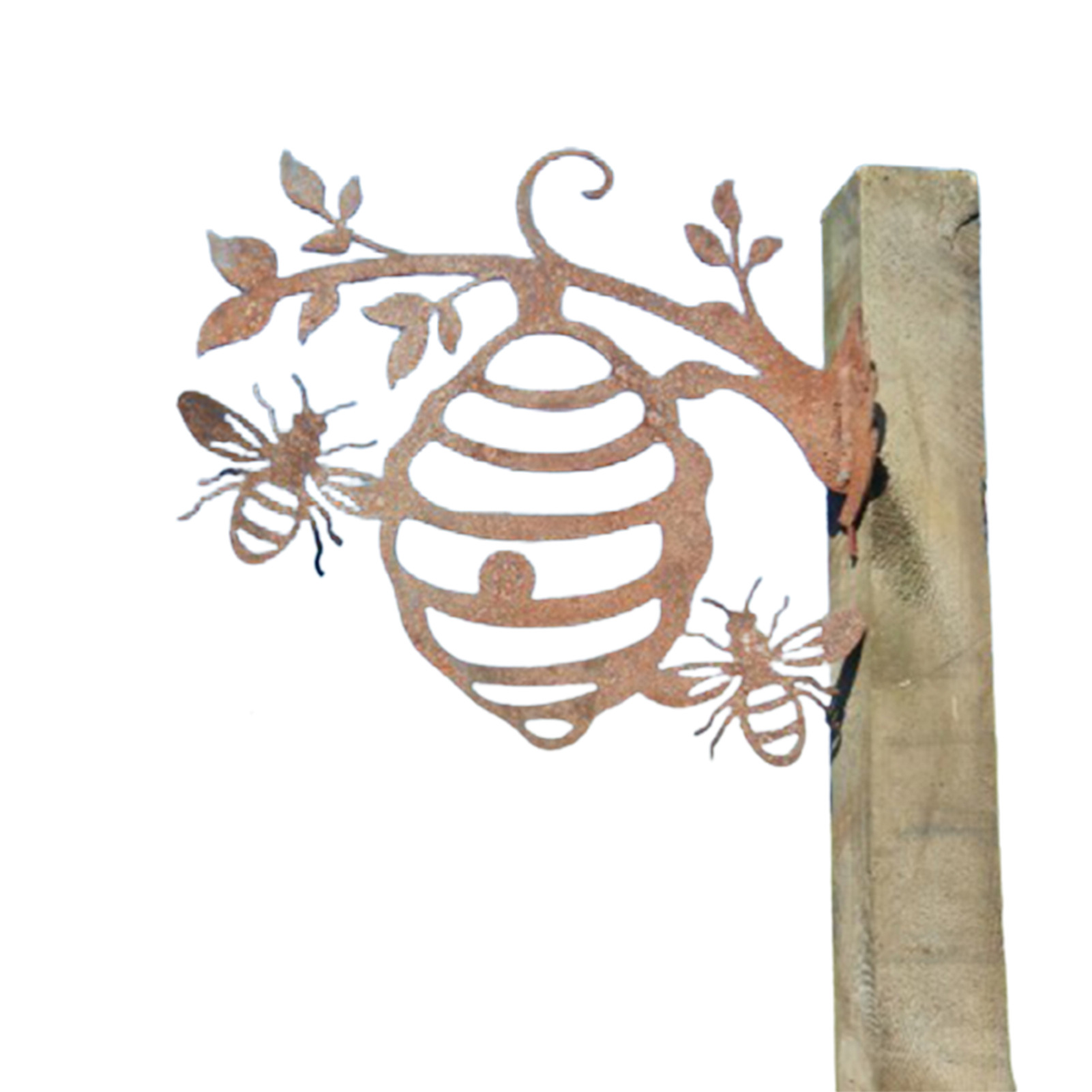 现货创意铁艺生锈金属蜂巢剪影螺丝插件花园户外工艺品Rusty hive详情图5