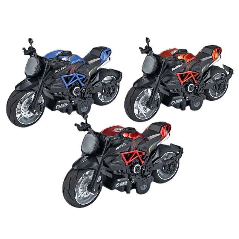 Mingyuan's new motorcycle 1:12 scale Gusta 4D model alloy rebound belt light and sound effect children's toy Item Picture