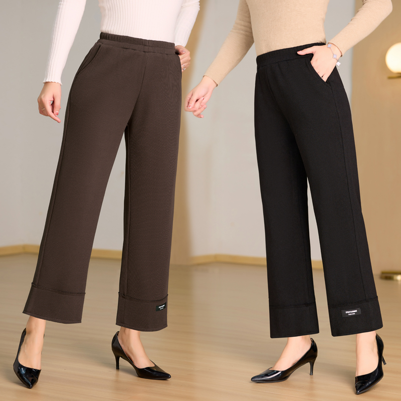 Middle-Aged And Elderly Women's Spring And Autumn New Pants Fashion Ladies Casual Pants Elastic Waist Middle-Aged Loose Mother Pants