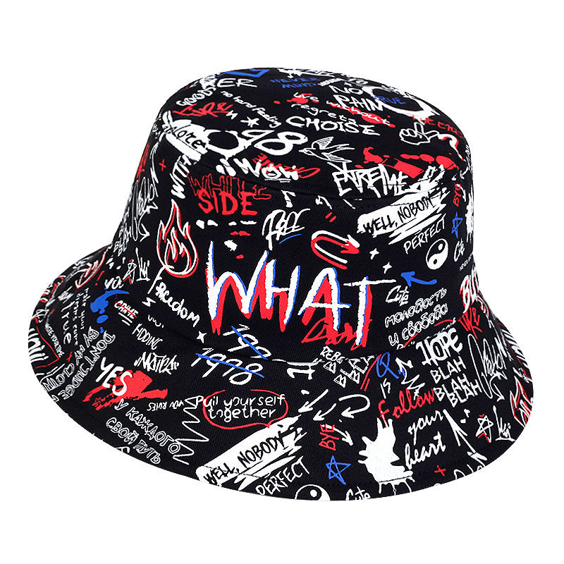 Cross-Border European And American Letter-Printed Fisherman Hat For Men And Women Couples Outdoor Sun Protection Double Basin Hat All Hats