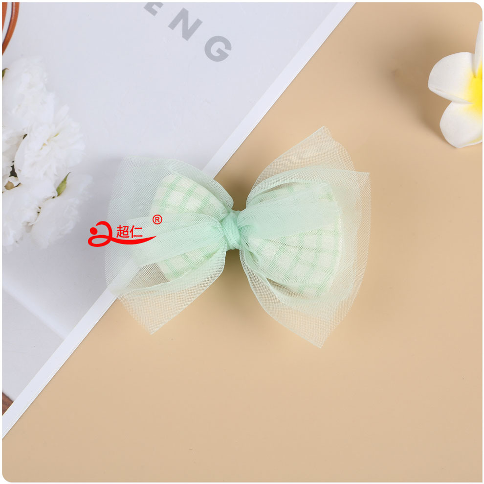 Hand-Made Bows Japanese And Korean Style Hair Accessories Gift Clothing Accessories New Mesh Perspective Check Bows Can Be Produced Application Scenario