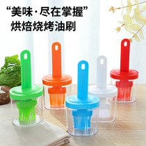 Non-tpr real silicone oil bottle Brush Integrated with lid and bottle Barbecue baking brush oil brush
