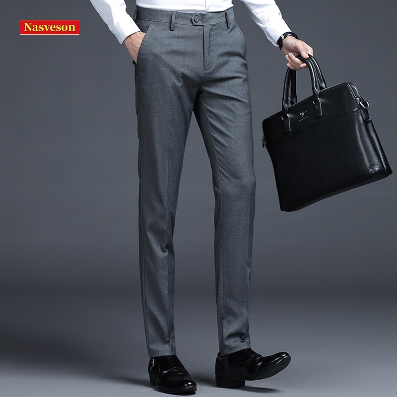 Pantalones de hombre de alta gama hombres slim fit straight fall/winter pantalones de hombre espesados negocios casual sin plancha formal traje pantalones hombres Application Scenario