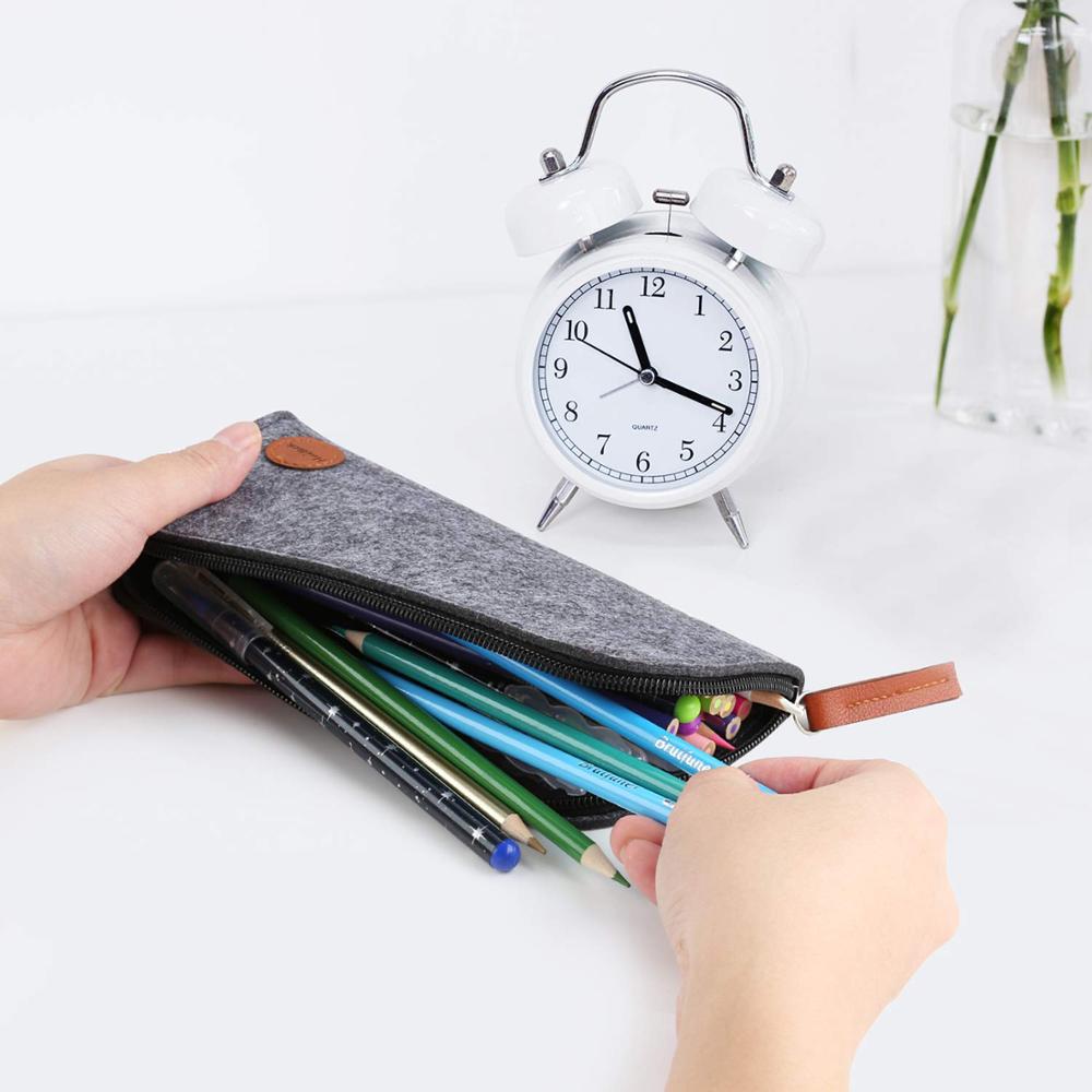 Large Capacity Felt Stationery Bag Students Male And Female Pencil Simple Storage Bag Zipper Creative Felt Pen Bag Specification drawing