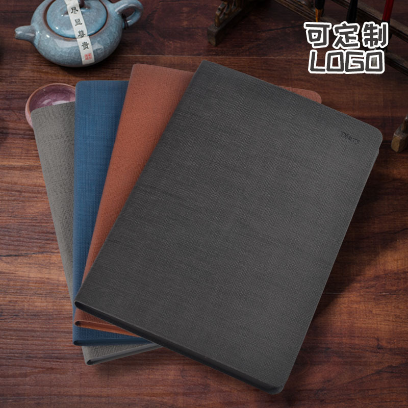 源头厂家博文皮面本商务笔记本平装办公用品记事本高档压纹记录本