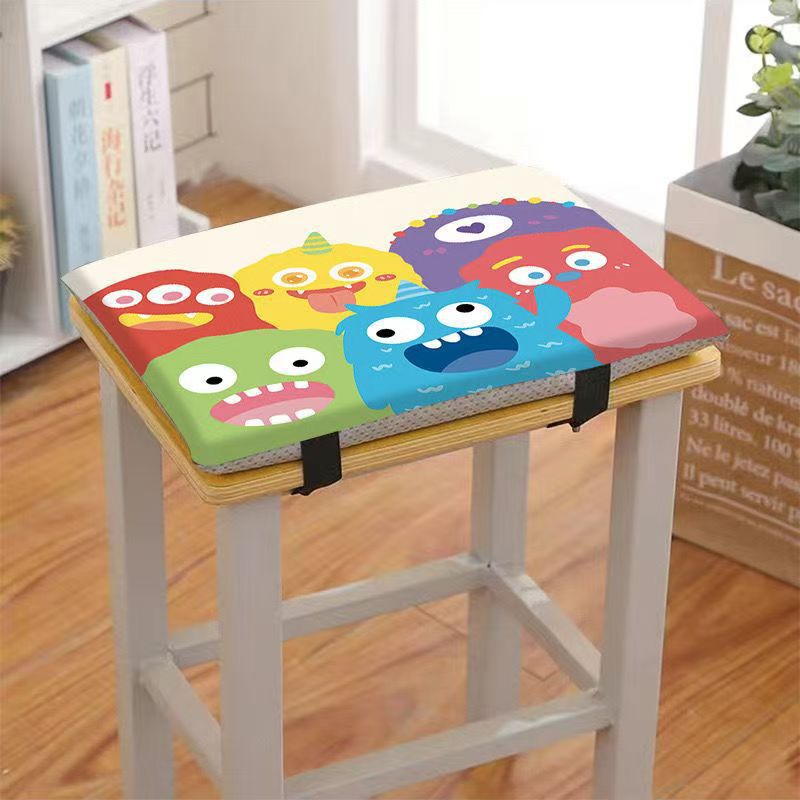 Cartoon student classroom chair cushions, pain-proof chair bottom cushions for prolonged sitting, thickened sponge details Picture