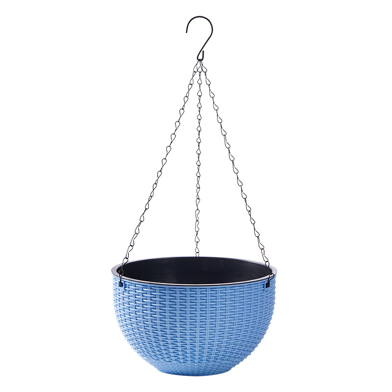 Hanging spider plant flowerpots, suspended plastic wicker hanging baskets, lazy people's water-absorbing wall-hanging green ivy and ivy hanging balls, thickened Item Picture
