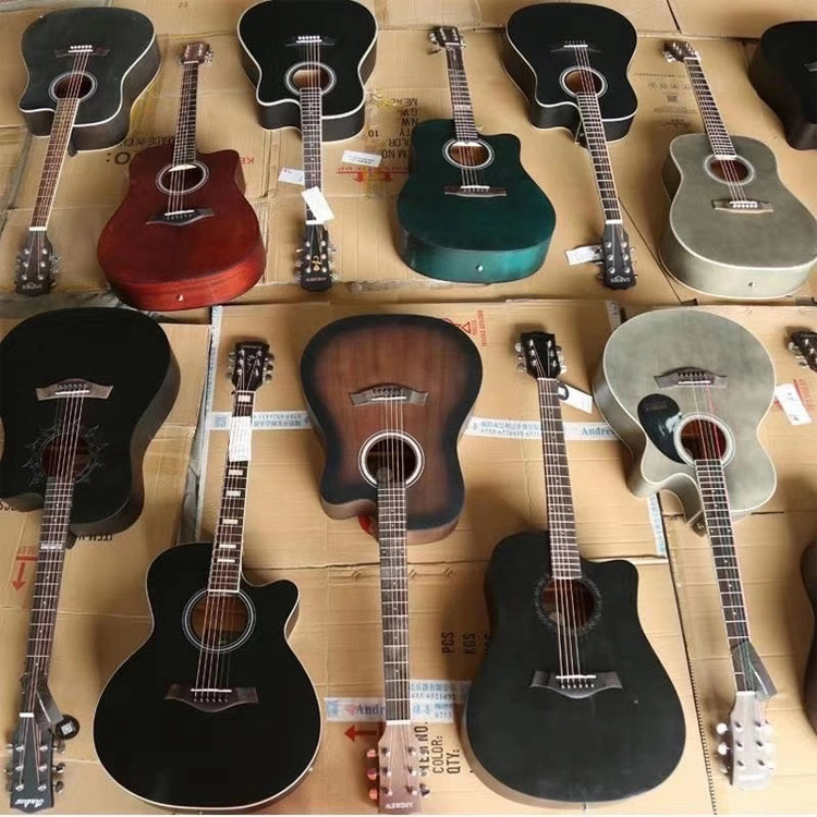 Factory direct sales of 38-inch guitars, 41-inch folk guitars, defective guitars, and practice acoustic guitars without affecting usage details Picture