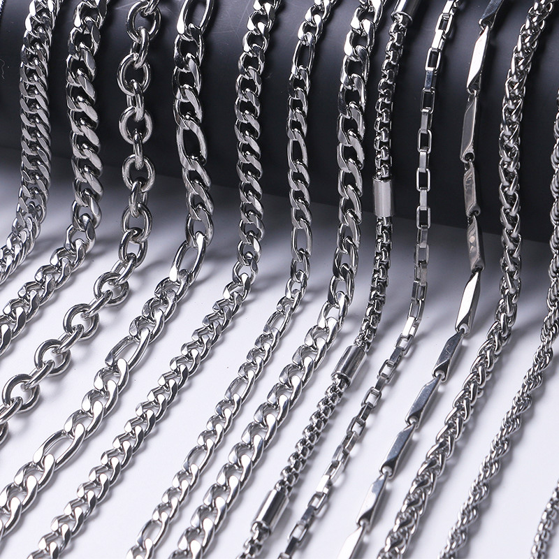 不锈钢特色时尚饰品钛钢链条素链手工链diy项链手链古巴链搭配链