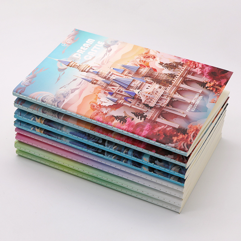 High Appearance Level Notebook Cute Girl Heart Horizontal Line Notepad A5 Exercise Book B5 Exercise Book Suture Soft Copy details Picture