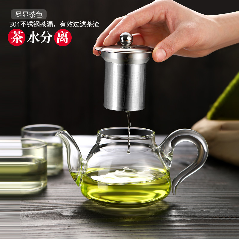茶壶家用耐高温玻璃茶水分离加厚泡茶壶个人专用功夫茶具茶杯套装详情图3