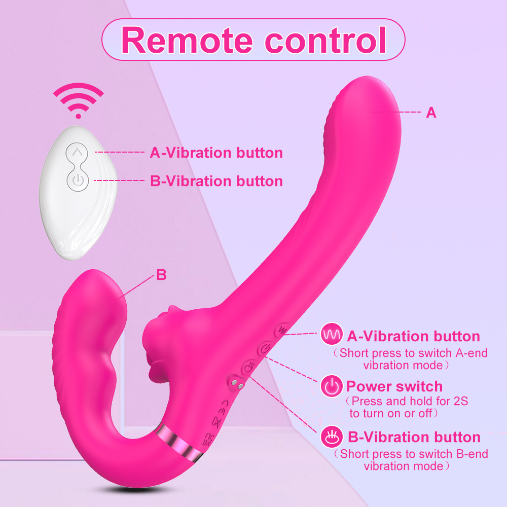 Dual-vibration tongue licking vibrator, USB charging inverter, female massage, adult sex toy Specification drawing