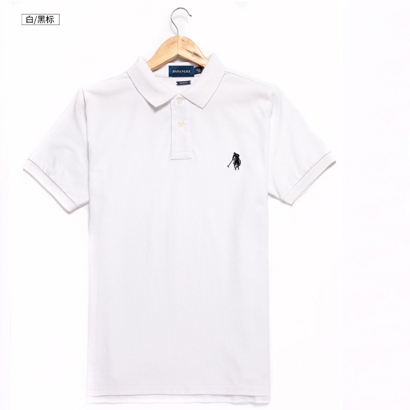 Small horse logo men's lapel embroidery solid color pure cotton large-sized loose short-sleeved T-shirt, a classic bestseller for foreign trade POLO shirt