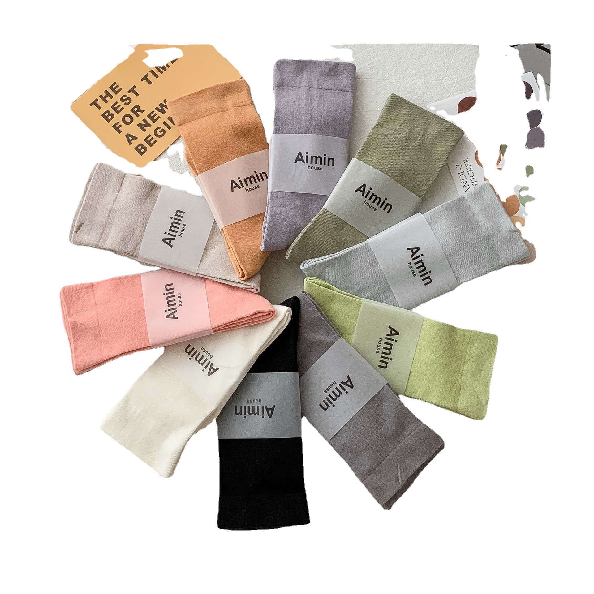 The same style of socks on Xiaohongshu, trendy on Instagram, cute Korean, Japanese summer, thin, Korean version, black for women, Morandi color Item Picture