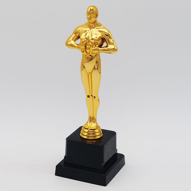 Oscar Award Statuette Electroplated Plastic 24Cm Trophy Metal Plastic Trophy Can Be Logo details Picture