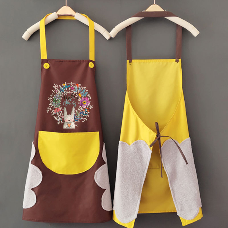 Advertising Apron Logo Printing Cute Work Clothes Women Home Hand Wipe Kitchen Waterproof Oil Can Wipe Hands Waist Man Specification drawing