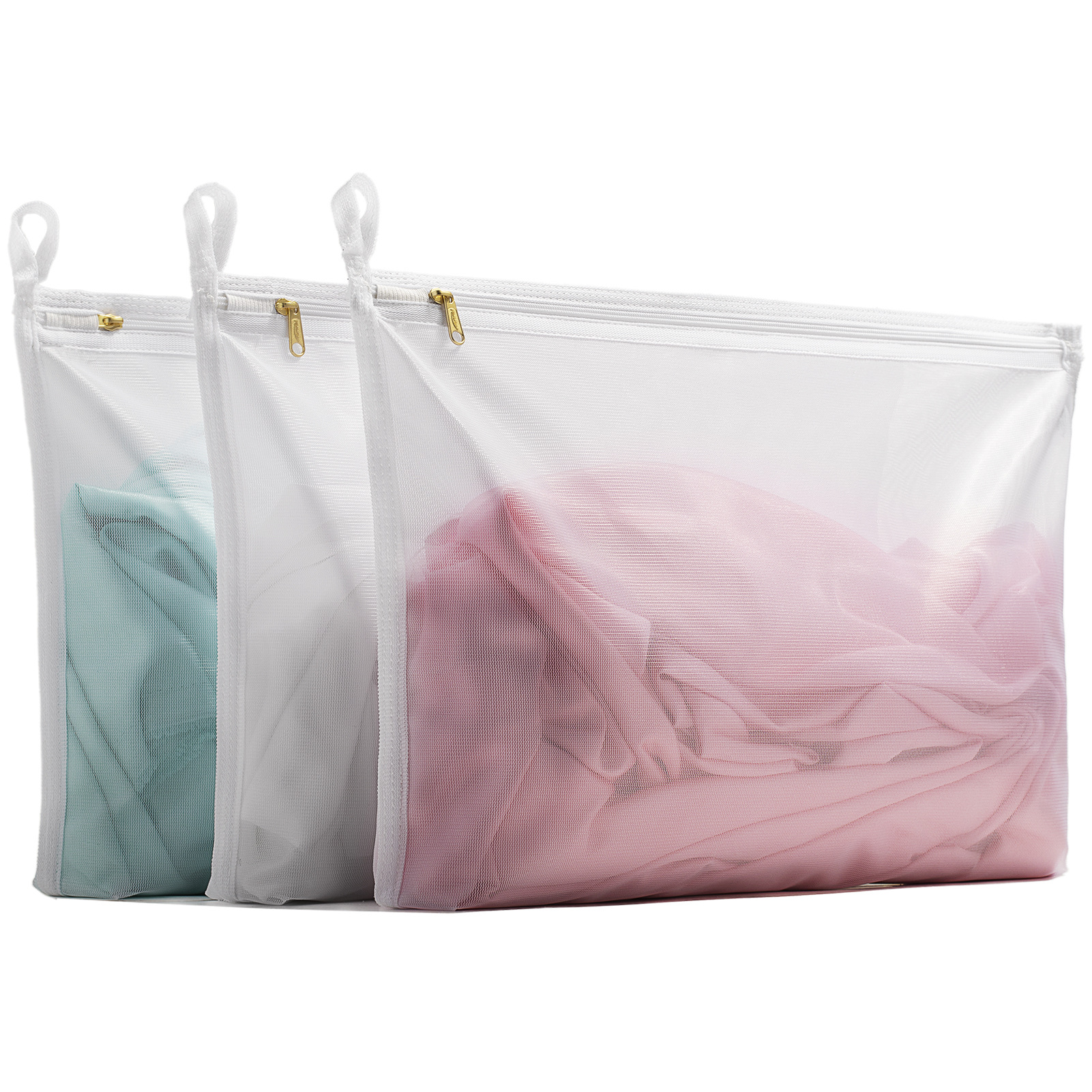 Laundry Bag Washing Machine Special Care Bag Anti-Deformation Korean Baby Non-Fluorescent Net Bag Three Needle Thread Ykk Zipper Specification drawing