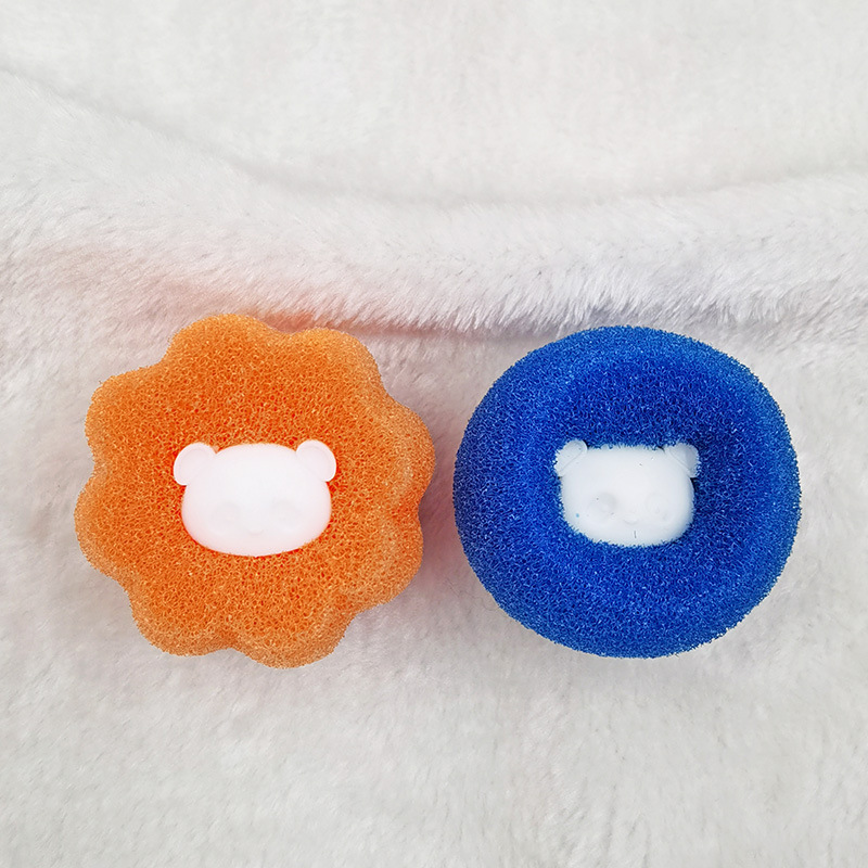 Little Bear Sponge Laundry jersey anti-entanglement and anti-sticking pilling washing machine cleaning ball Magic Stain Removal Washing and Protection ball Application Scenario