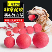 宠物玩具狗狗耐咬球实心橡胶弹力球宠物玩具带绳弹力球训练啃咬球