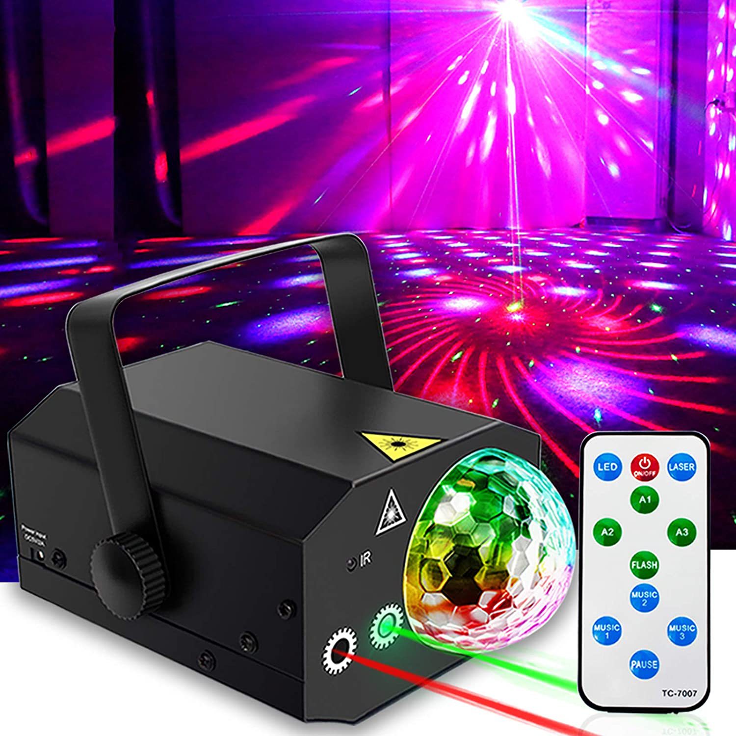 Laser light, projection light, ktv private room, home party, bar atmosphere light, LED crystal magic ball light, dance table lamp details Picture