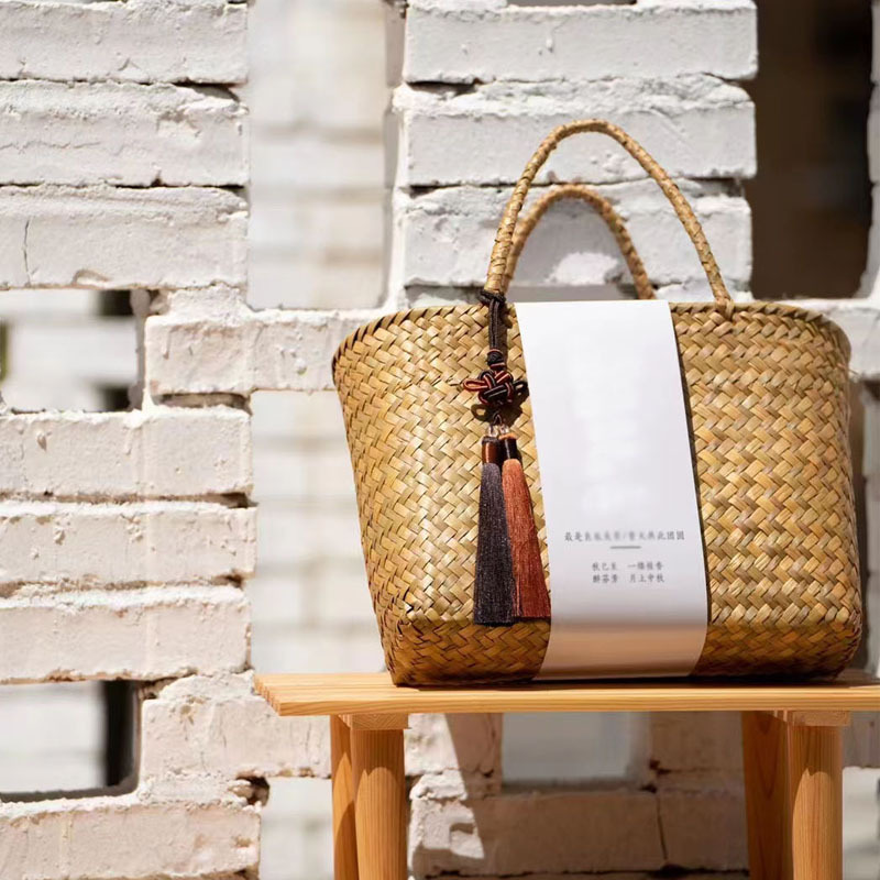 Rattan Willow Handbag Wedding Candy Gift Bag Wedding Companion Gift Box Children Bridesmaids Wedding Gift Box Basket details Picture