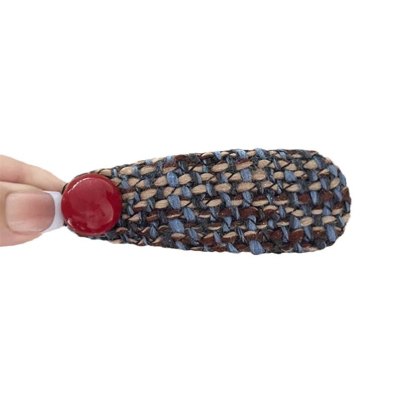 Korean headwear, niche design hair accessories, ins hair accessories, bangs clips, bb clips, sweet and elegant, red small chanel-style hair clips Item Picture
