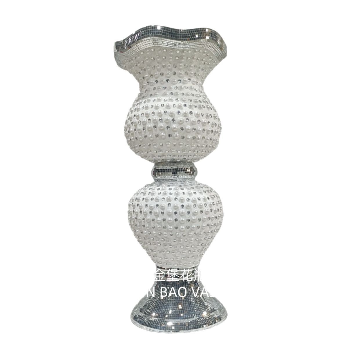 Wholesale 60cm ceramic-coated glass vases, 24-inch floor-standing vases, large ceramic flower arrangement decorative items Item Picture
