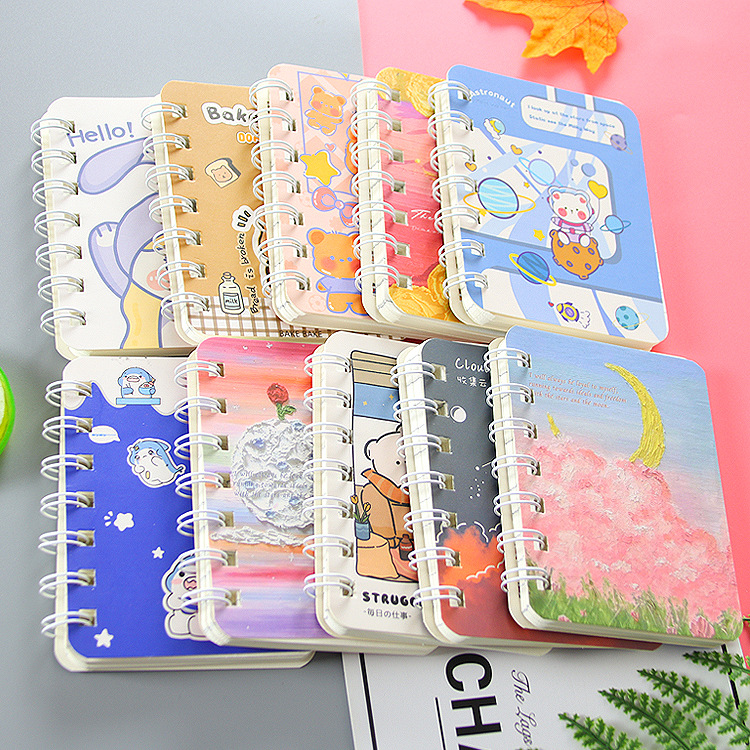 Oil Painting Landscape A7 Coil This Cute Stationery Student Diary Mini Portable Office Notepad Notepad