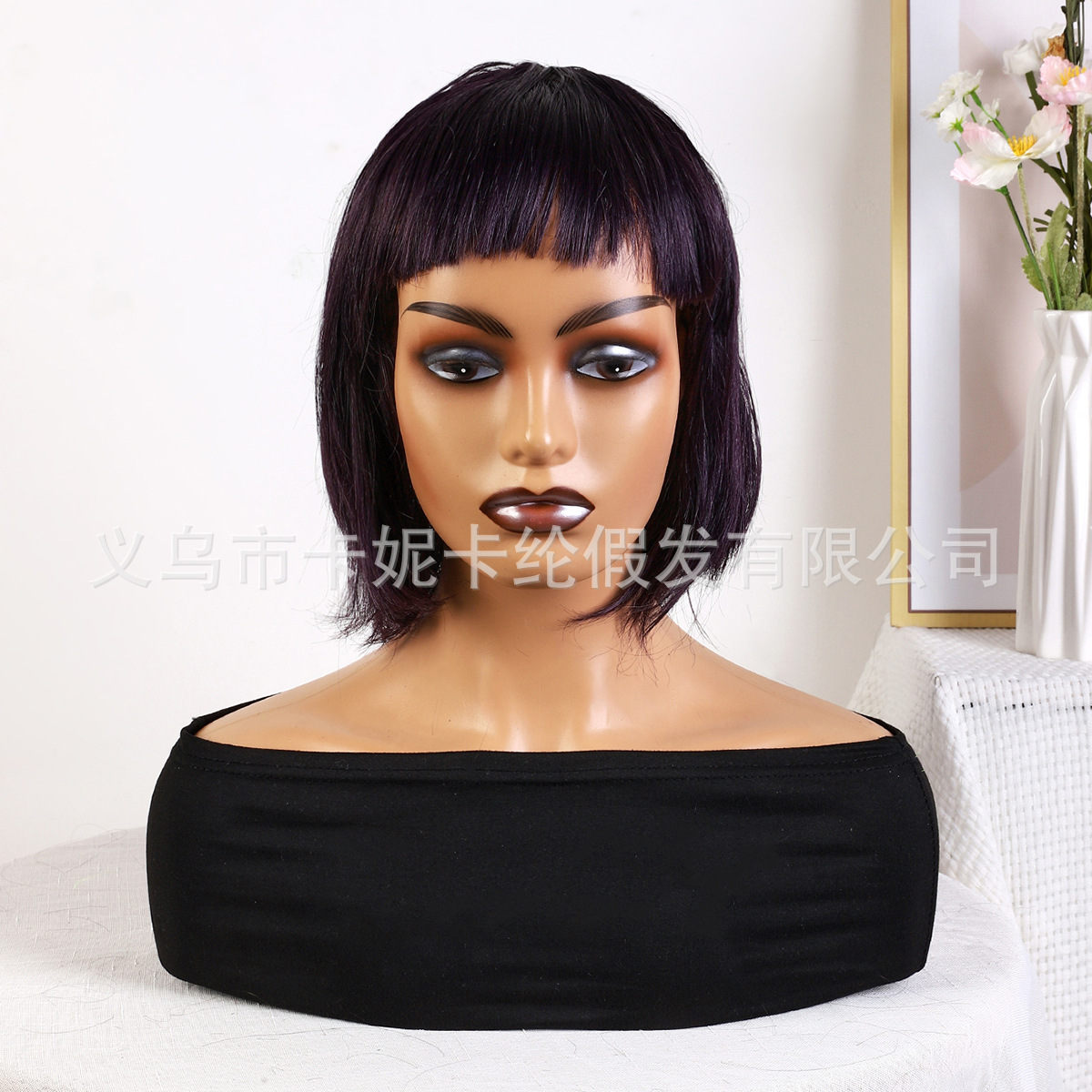 8inch الشعر المستعار الأسود من طراز Leyu Hebow Form Hew Wigs