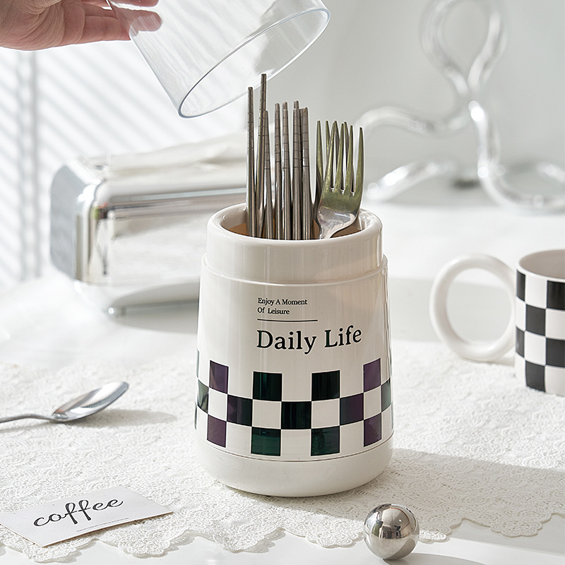 Household Light Luxury Ins Wind Round Wholesale Chopsticks Cage Kitchen Countertop Multifunctional Storage Rack Hanging Wall Chopsticks Rack Application Scenario