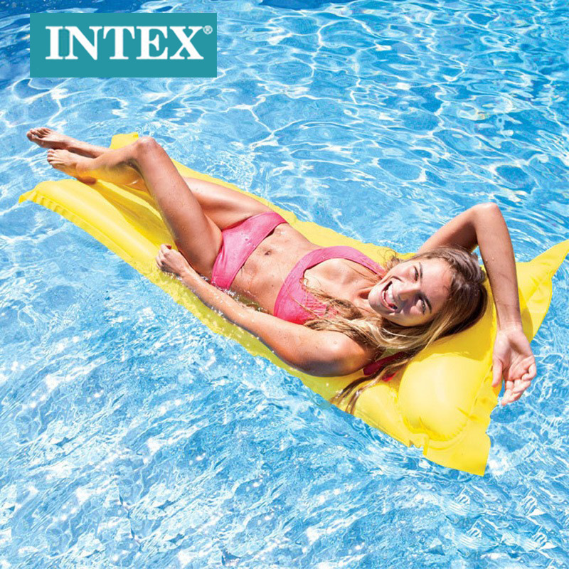 INTEX59703荧光浮排水上充气游泳坐骑玩具浮垫床儿童浮床