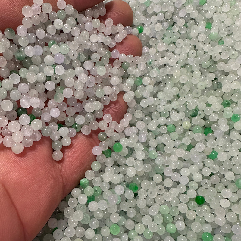Wholesale of high-ice-quality jadeite loose beads from the manufacturer, 4mm and 6mm millet beads for diy bead separation bracelet tassel jewelry accessories Application Scenario