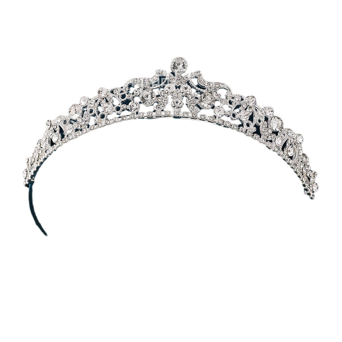 2025 New bride's crown, exquisite European and American wedding dress accessories, alloy full diamond simple wedding headwear, cross-border Item Picture