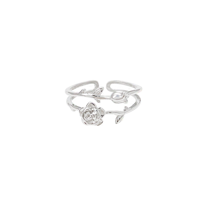 Light luxury, niche, super flash zircon heart-shaped ring, women's ins style, high-end design sense, open index finger ring wholesale Item Picture