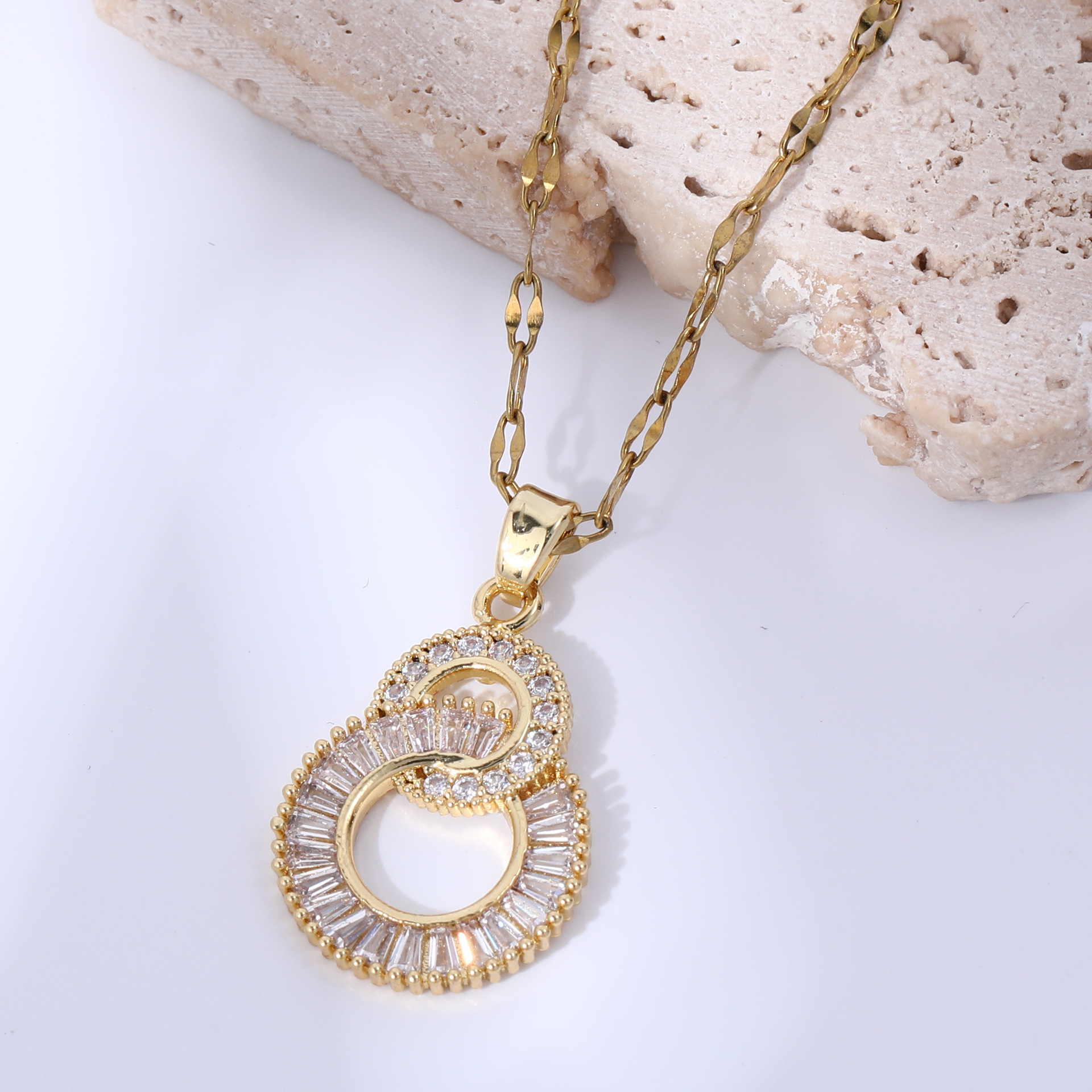 项链/沙金/锆石项链/银饰/18k金饰品产品图