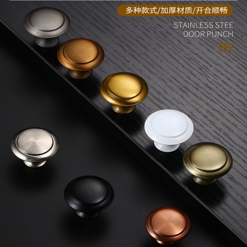 Stainless steel single-hole small handle, metal round mushroom head, TV cabinet, shoe cabinet, kitchen cabinet drawer door, zinc alloy handle