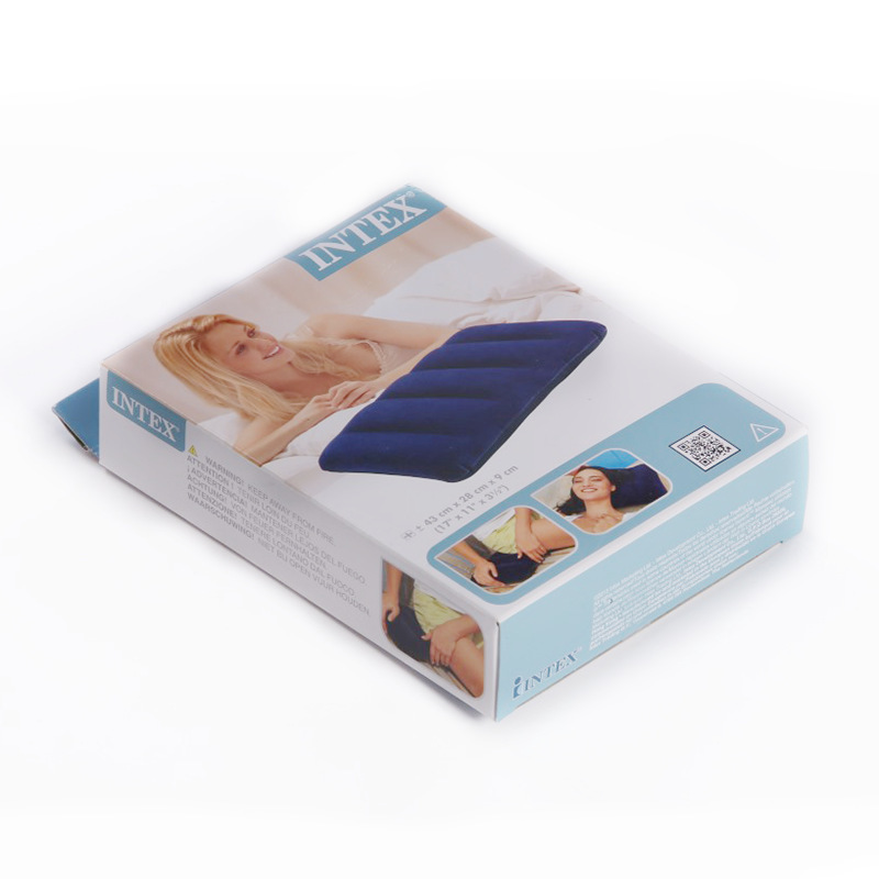 INTEX68672 blue plush pillow, portable outdoor camping inflatable pillow wholesale pic 4