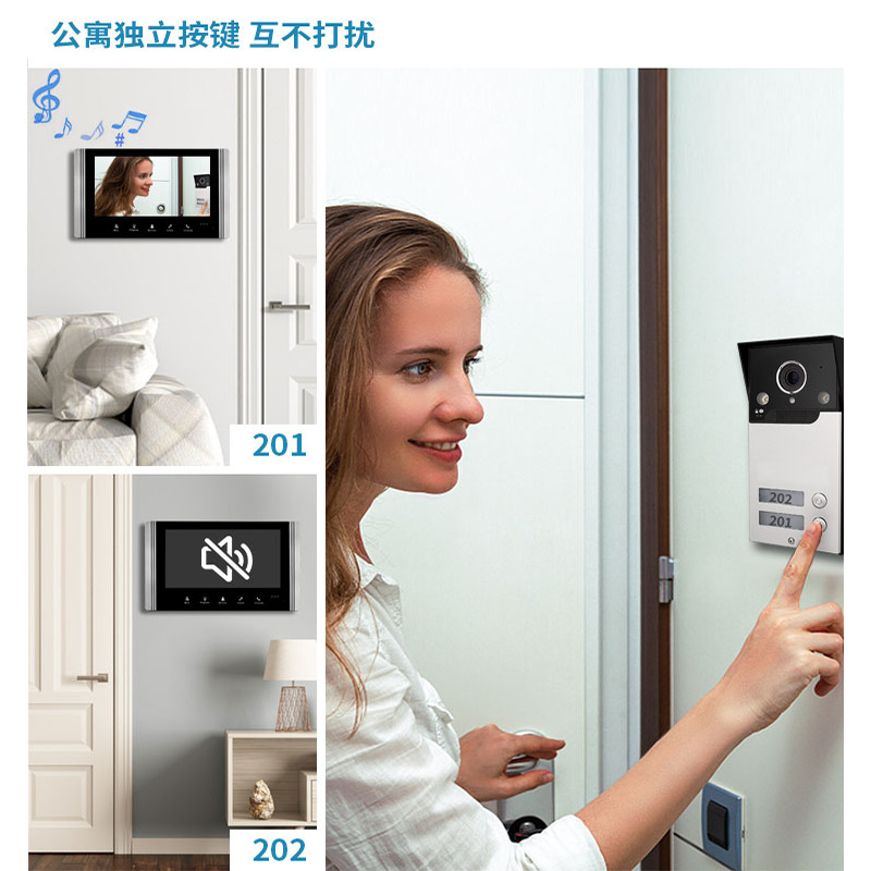 厂家直销公寓多户直按式可视对讲门铃智能可视门铃详情图4