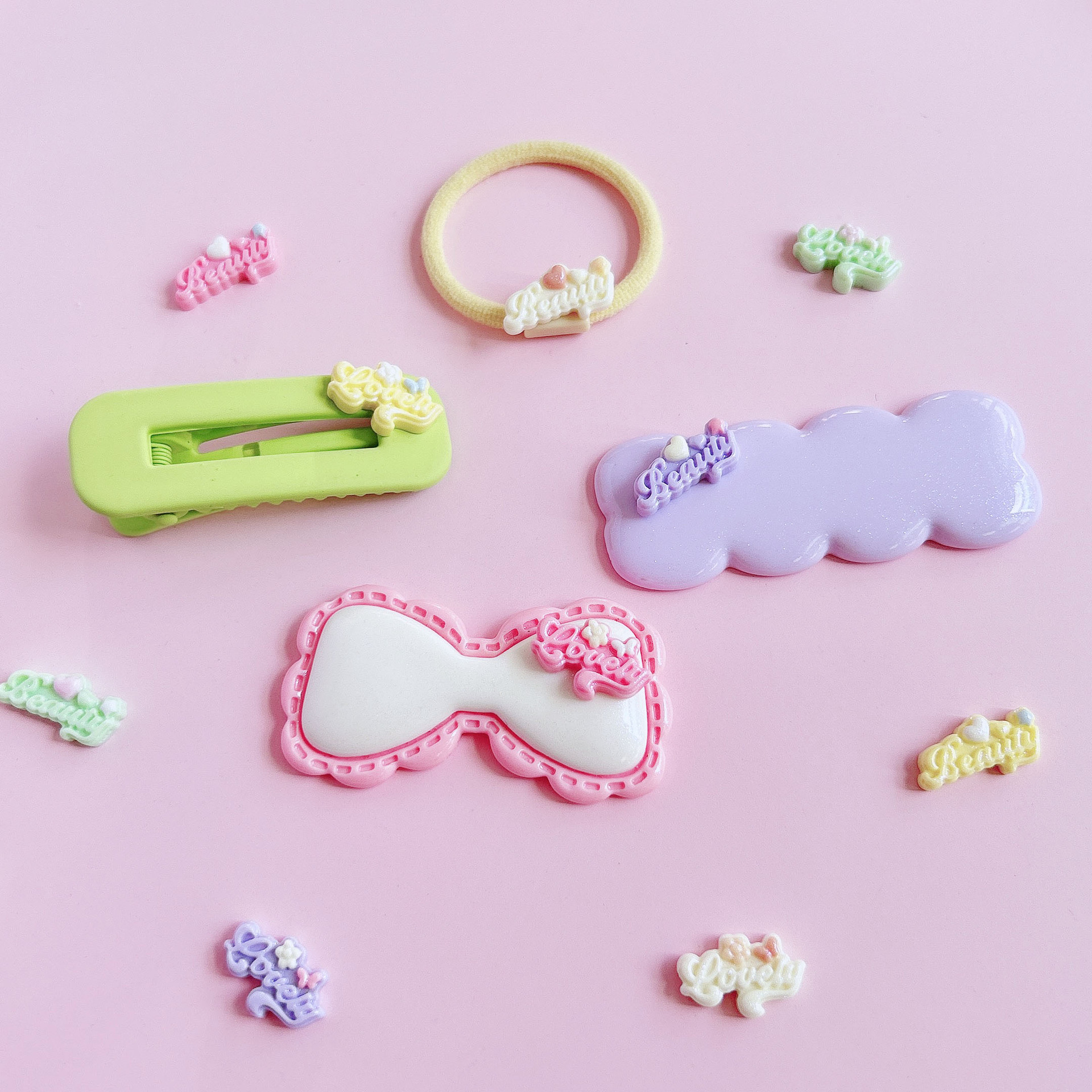 XN Mini Cute Character Tag Series Accessories diy Jewelry Handcrafted Hair Accessory Grab clip decoration and matching material stickers Specification image