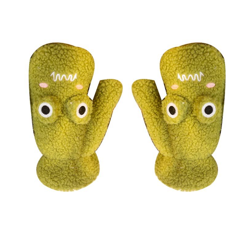 The "Glove Girl" is cute in winter. Korean version of student cycling halter-neck warm, fleece thickened windproof full-finger gloves are adorable in winter Item Picture