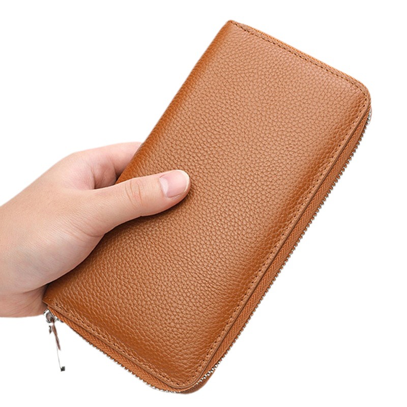 跨境新款 日本亚马逊真皮长款女士钱包 男士牛皮手拿包  一件代发