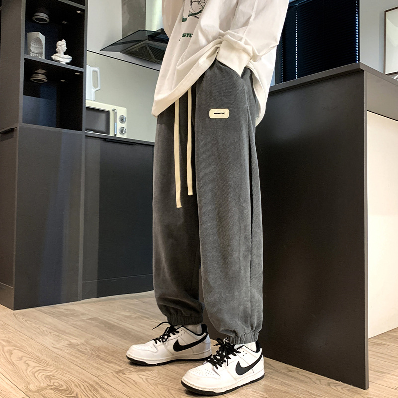 Autumn casual pants, men's retro trend, loose tight-fitting pants, drape, versatile sports pants, trendy brand, Instagram bestsellers, sweatpants