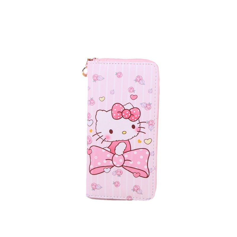 Cross-Border Source Japan And South Korea Trend Creative Cartoon Cat Multi-Layer Zipper Lady Student Purse Sanrio Foreign Trade Item Picture
